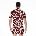 thumbnail image 2 of Chocolate Brown And White Cow Short Sleeve Men'S Rompers, Cow Cattle Casual Summer Jumpsuits Outfit, 2 of 4