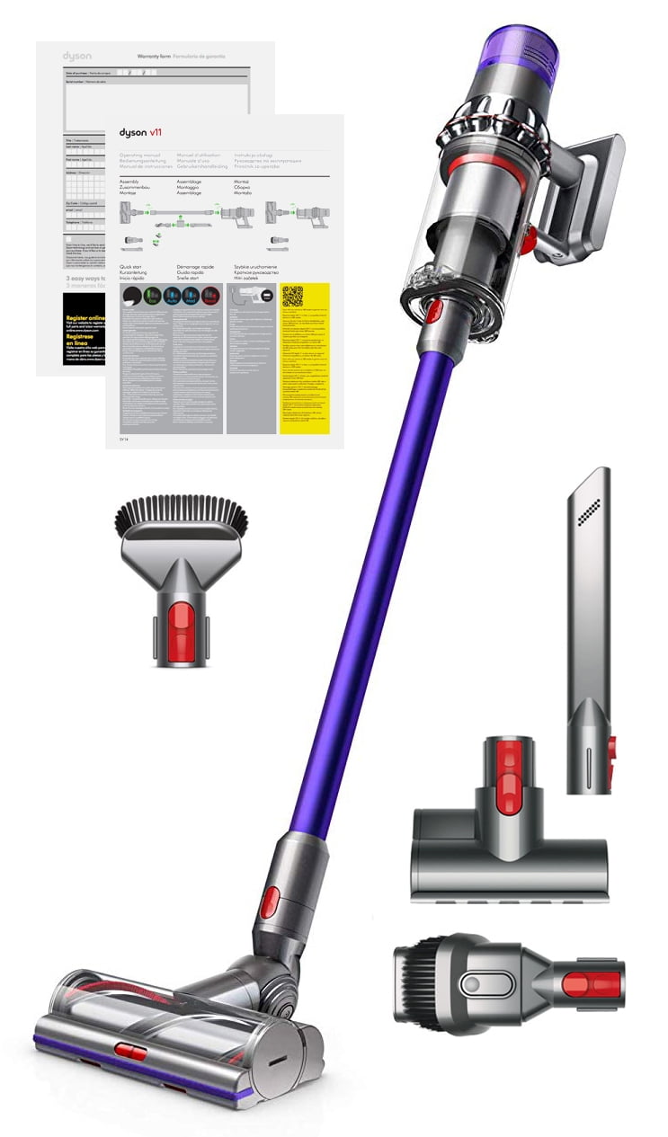 Dyson V11 Animal Cord-Free Vacuum Cleaner with Manufacturer&amp;#39;s Warranty - Includes Mini Motorized Tool + Combination Tool + Crevice Tool and Stiff Bristle Brush