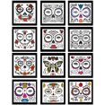 thumbnail image 1 of 12 Sheets Temporary Sticker Waterproof Tattoo Sticker Face Tattoo for Halloween, 1 of 10