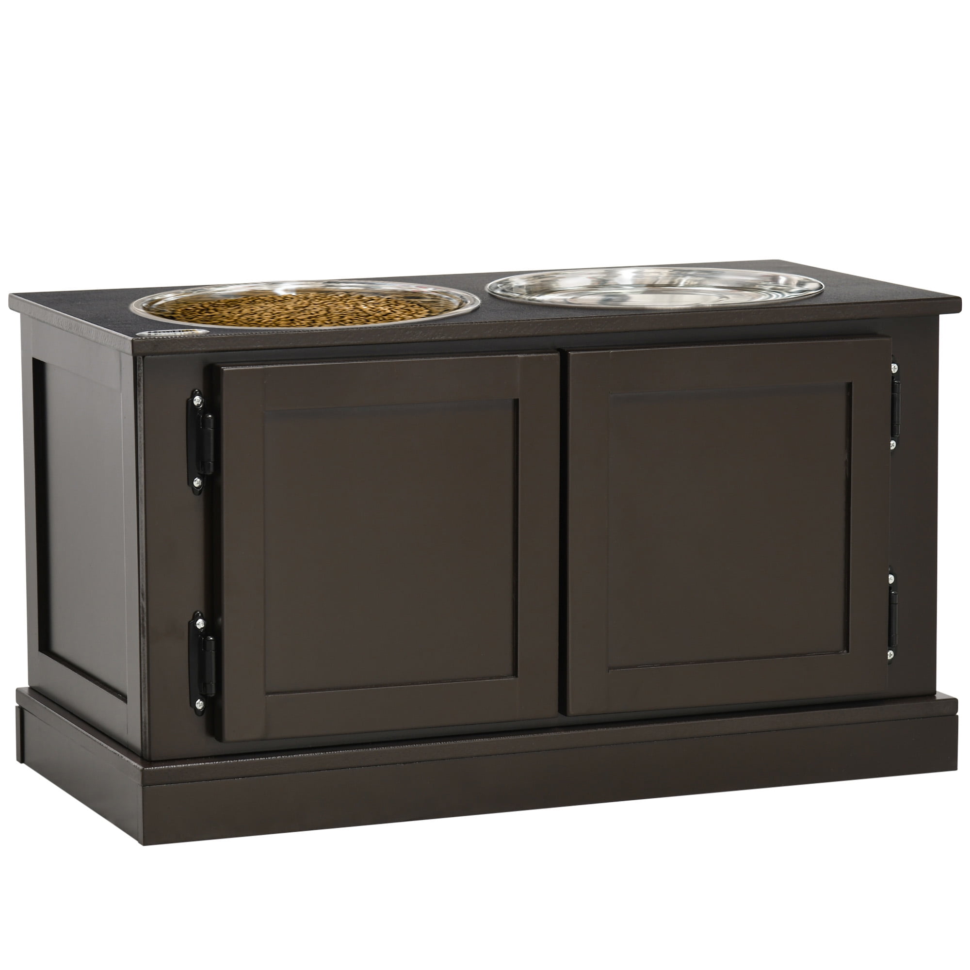 Dog bowl with storage outlet