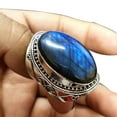thumbnail image 5 of Yesbay Retro Men Faux Turquoise Inlaid Finger Ring Engagement Party Jewelry Xmas Gift, 5 of 5