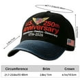 thumbnail image 2 of U.S. 250th Anniversary Retro Washed Cap, Trendy Embroidery  Adjustable U.S. 250th Anniversary Tribute Hat, Patriotic Cap for Outdoor Workout, 2 of 4