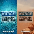 thumbnail image 6 of (2 Pack) Fire Main Backflow OSHA Notice Sign 24 Inch X 18 Inch Indoor / Outdoor Rust-Free Aluminum Metal Signs for Workplace, Workshop, and Construction Site, Made in the USA, 6 of 8