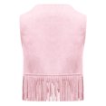thumbnail image 6 of SiiRoh Fringe Vest Baby Faux Suede Open-Front Vintage Tassel Vest Coat Hippie Western Cowboy Cowgirl Pink 6-12M, 6 of 7