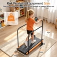 thumbnail image 5 of Kids Manual Treadmill, Fixed 10% Incline Non-Powered Walking Pad, Max 220lbs Capacity with Handrail & Display Screen, Eco-Friendly Manual Walking Running Machine for Home, 5 of 7