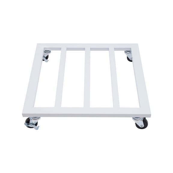 ToppiJoy 16 Inch Plant Caddy, Plant Stand Square  with Lockable Caster Wheels Heavy Duty Plant Dolly Base for Indoor Outdoor Holds up 150lbs (White)