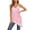 Pink, variant on Women's Satin Lace Trim Camisole Tops Spaghetti Strap Slip Asymmetrical Dressy Tops Backless Going out Tank Tops Black L