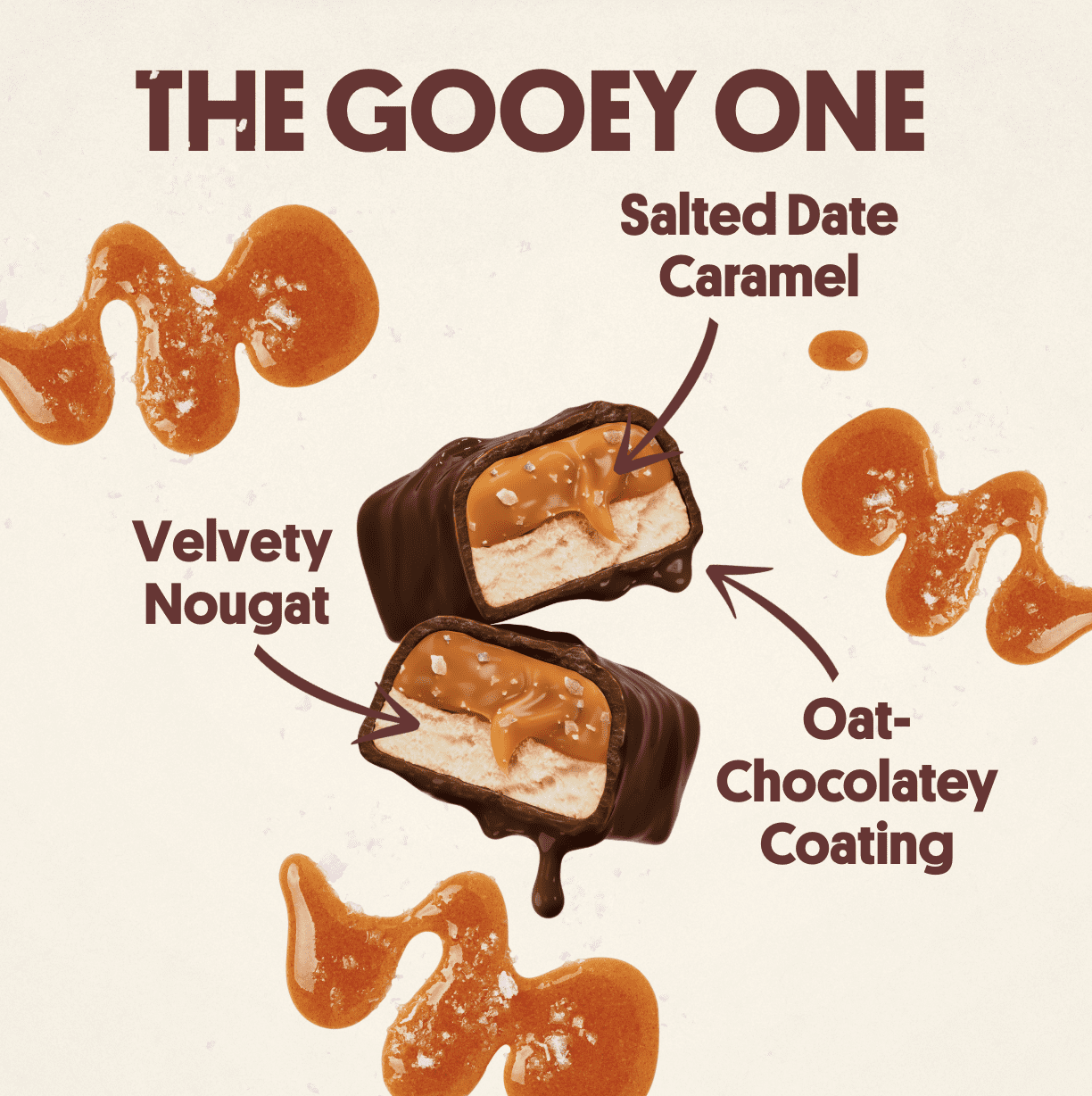 Harken The Gooey One Salted Date Caramel Candy Bar 1 Each