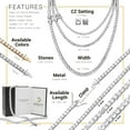 thumbnail image 3 of BEBERLINI Women Men Tennis Necklace Silver Plated CZ Chain 5 mm Fashion Jewelry Gift 18", 3 of 9