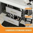 thumbnail image 4 of Craftian 40 inch Wall Mounted Bathroom Vanity 2 Doors & 2 Drawers, Floating Bathroom Cabinet, Gray, 4 of 10