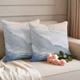 thumbnail image 2 of Navy Blue Coastal Wave Outdoor Waterproof Pillow Covers, Summer Modern Ocean Beach Decorative Square Throw Pillowcase Sofa Cushion Sham for Patio/Couch/Chair, 26"x26" 2 Pack, 2 of 8