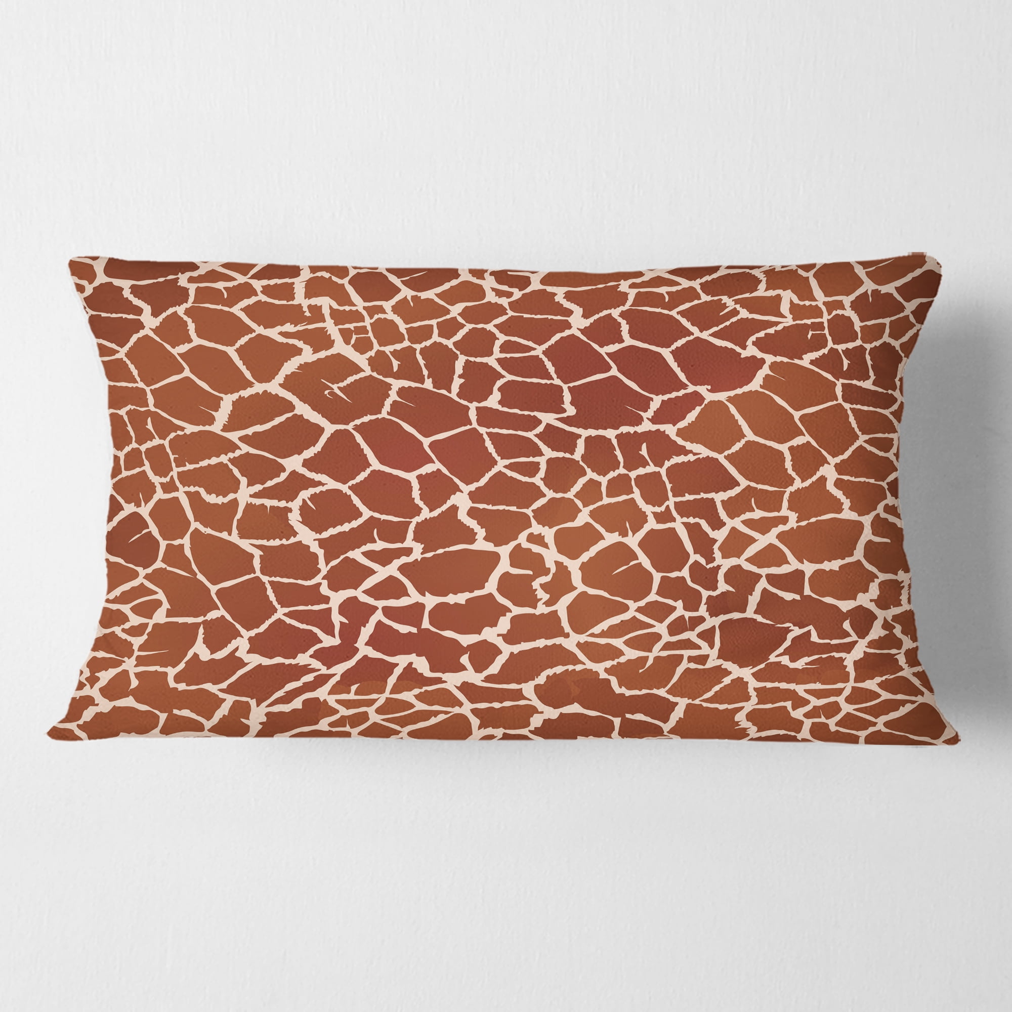 Designart Leopard Fur Safari I' Mid-Century Modern Throw Pillow - 12x20