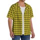 thumbnail image 2 of Fotbe Yellow Checkered Plaid Camisa Estampada de Manga Corta para Hombre, Casual de Verano, Estilo Playero, Sin Arrugas-Medium, 2 of 5