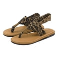 thumbnail image 6 of Women's Fashion Leopard Print Slingback Sandals Open Toe Ankle Strap Flat Dress Shoes Lightweight Flip Flops Beach Sandal Brown Size 6, 6 of 9