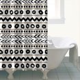 thumbnail image 4 of White Geometric Zigzag Circle Pattern Shower Curtain 72"x72" ,Bathroom Decorative Shower Curtains Set with 12 Hooks,Modern Waterproof Washable Shower Curtain, 4 of 6