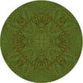 thumbnail image 1 of Ahgly Company Machine Washable Indoor Round Transitional Green Onion Green Area Rugs, 6' Round, 1 of 7