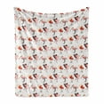 thumbnail image 1 of Flamingo Soft Flannel Fleece Throw Blanket, Various Exotic Birds Drawing Continuous Hand Drawn Pattern, Cozy Plush for Indoor and Outdoor Use, 50" x 60", Blush Vermilion, by Ambesonne, 1 of 5