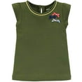 thumbnail image 2 of Baby Girls' Bow Flutter-Sleeve Tee, 3 Months Olive, 2 of 2