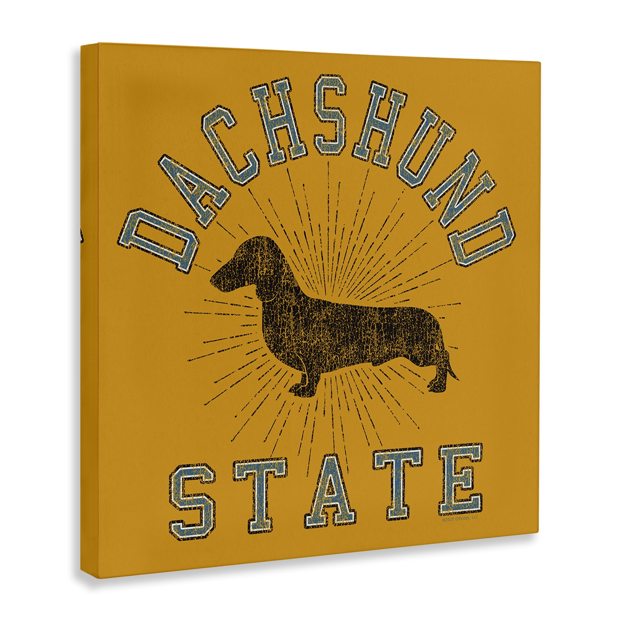 Stupell Industries Vintage Dachshund State Novelty & Humor Painting Wrapped Canvas Art Print Wall Art, 30 x 30