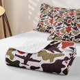 thumbnail image 4 of Manfei Retro Airplane Camo Bed Spread Queen, Vintage Plane Vehicle Queen Coverlet Set, Coyote Brown, 3 Pieces, 1 Quilt and 2 Pillowcases, 4 of 7