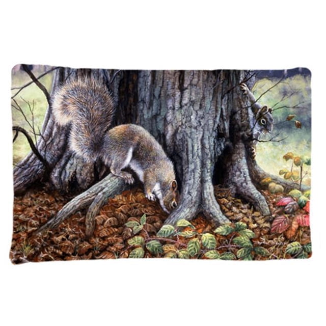 Grey Squirrels Around the Tree Fabric Standard Pillowcase