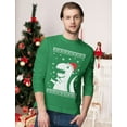 thumbnail image 2 of Tstars Mens Ugly Christmas Sweater Big T Rex Santa Christmas Gift Funny Humor Holiday Shirts Xmas Party Christmas Gifts for Him Long Sleeve T Shirt Ugly Xmas Sweater, 2 of 6