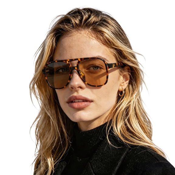 HEVRJEWJD Retro Sunglasses for Women Mens Large Frame Classic Vintage 70s Sun Glasses Orange One Size