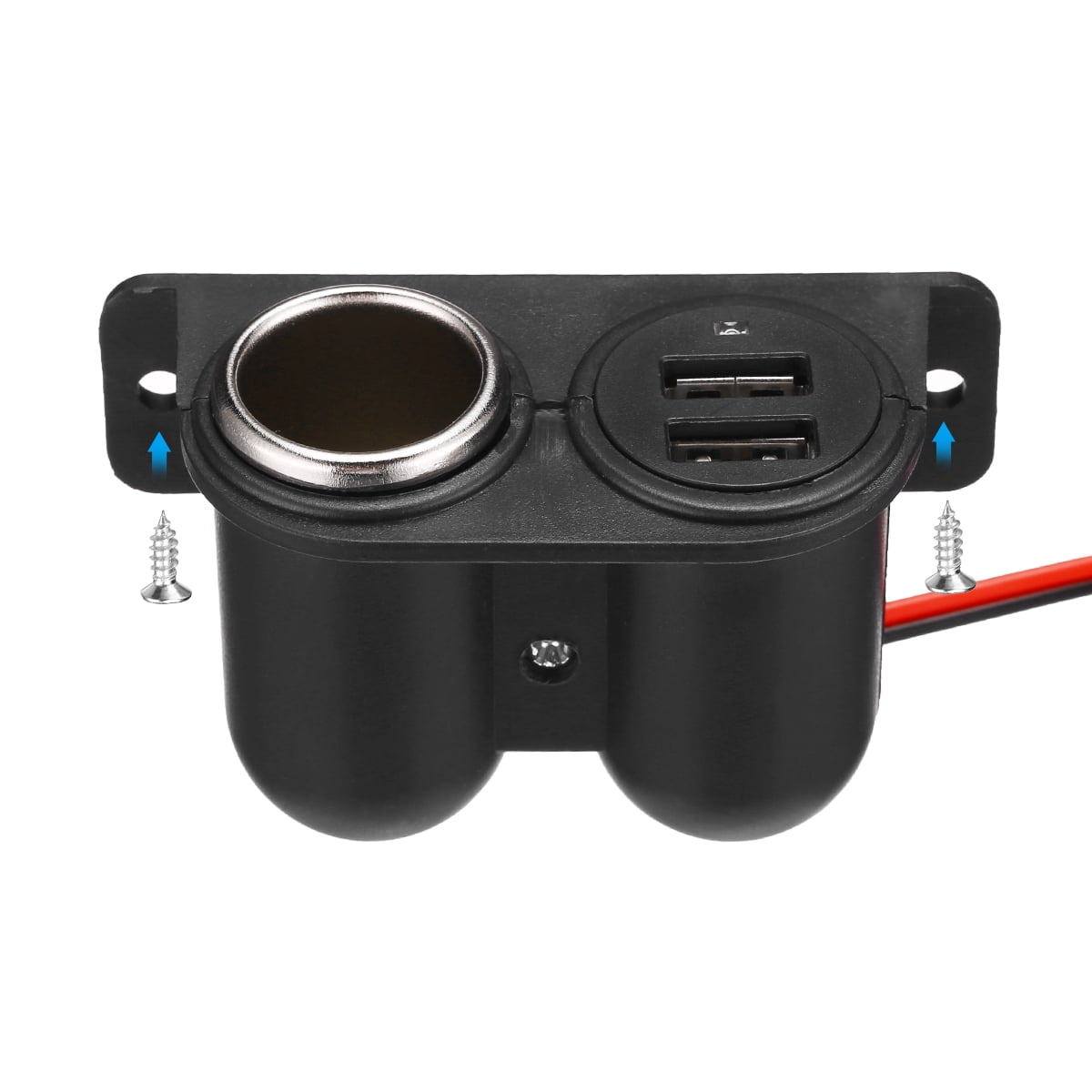 Car Cigarette Lighter Auxiliary Dual USB DC 12V Power Socket Plug Outlet