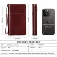 thumbnail image 3 of Contact's Passport Wallet for Travel , Leather Passport Holder For Family RFID Blocking Fit up 4 Passports （Red), 3 of 7