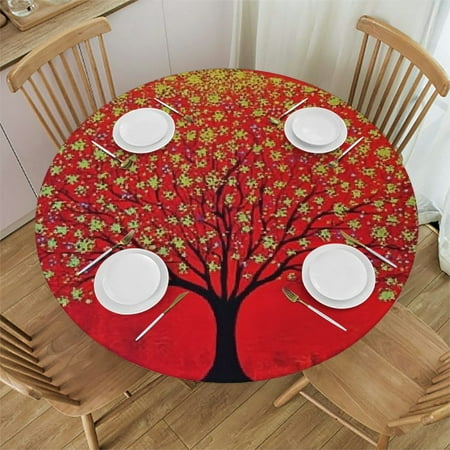 

Sheronv Stars Round Table Cover - Stain Resistant and Washable - Perfect for Indoor and Outdoor Use - Kitchen Dining Wedding Parties - 100% Polyester - Waterproof - Various Sizes Available 54 -58