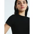 thumbnail image 3 of Scoop Women’s Stretch Cotton Blend Baby Tee with Short Sleeves, Sizes XS-XXL, 3 of 5