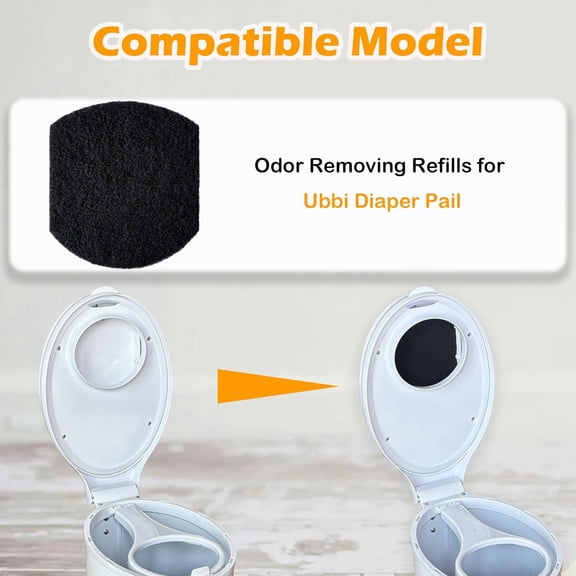 8 Pack Odor Removing Refills for Ubbi Diaper Pail, Diaper Pail Odor Absorber Carbon Filter Refills to Keep Home Fresh