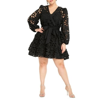 little black dress with lace top Airabella Lace Mini Dress Black Petite