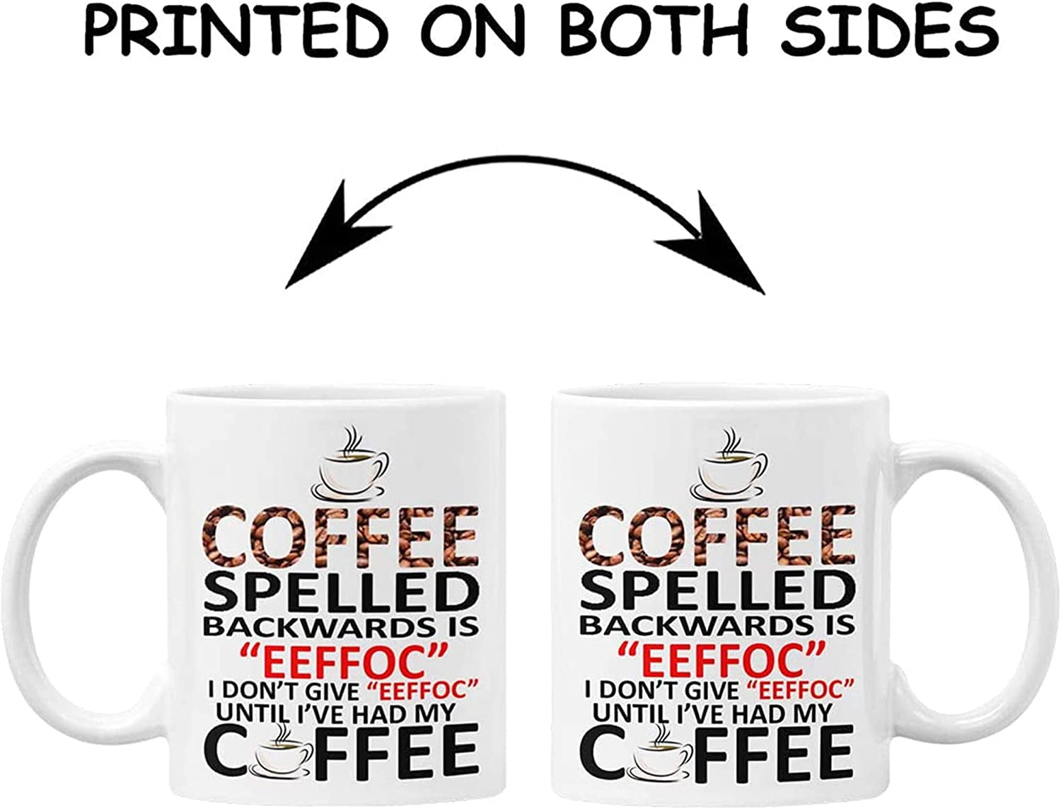 Coffee Spelled Backwards Is Eeffoc White Mug Round Coffee - Temu