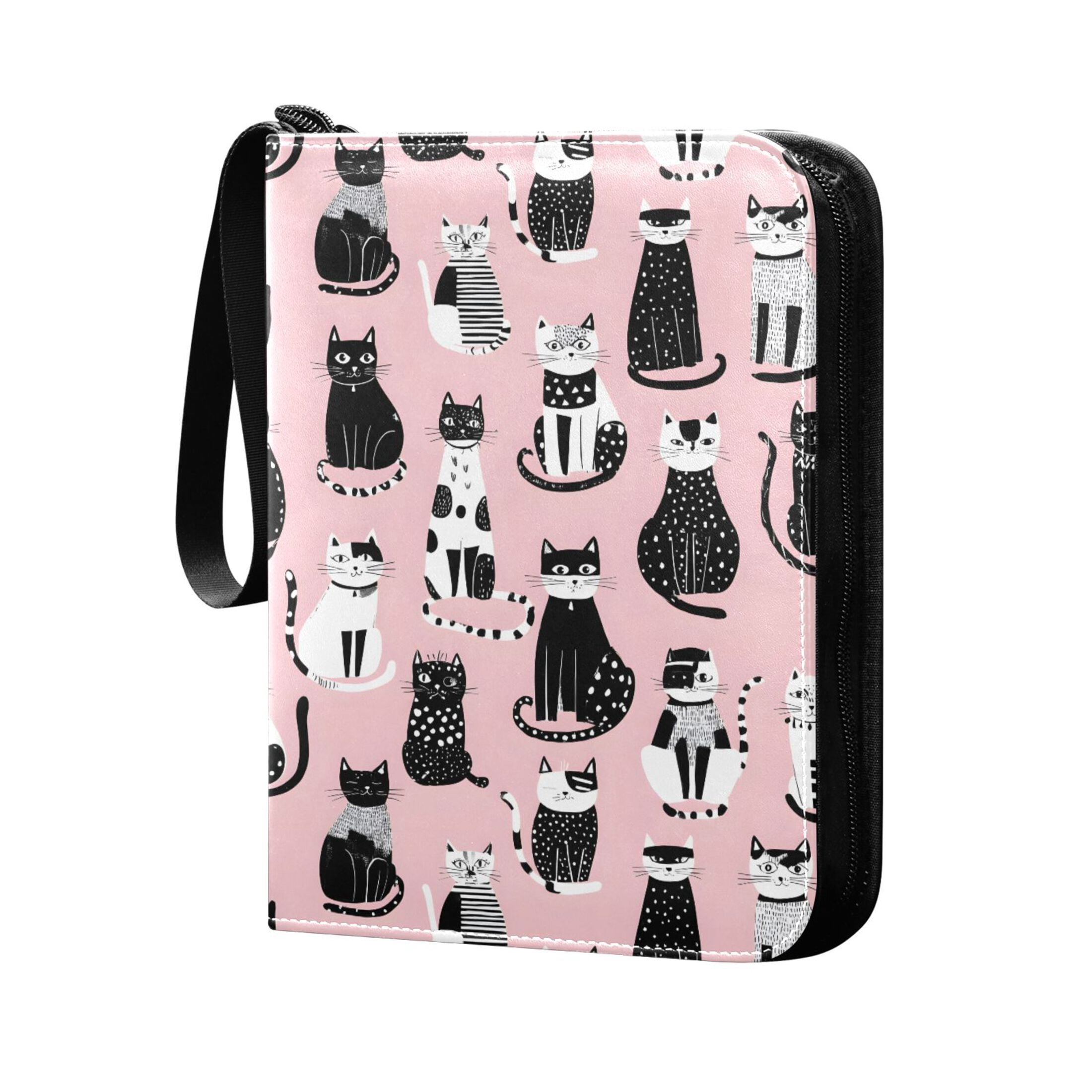ALAZA Cat Geometry Art Trading Card Binder 4 Pocket Cards Collection Album 400 Folder Holder