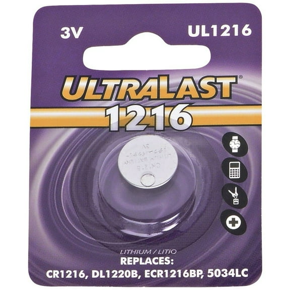 Ultralast(R) UL1216 UL1216 CR1216 Lithium Coin Cell Battery