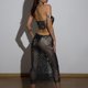 thumbnail image 5 of Conjunto de falda y top sin cordones bandeau para mujer Conjunto de falda superior calada brillante Ropa de fiesta para discoteca, 5 of 9