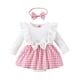 thumbnail image 1 of Gibobby Pañalero de algodón estampado de manga larga para niños pequeños y niñas, mono, monos de otoño para recién nacidos, ropa(Rosa, 12-18 Meses), 1 of 5