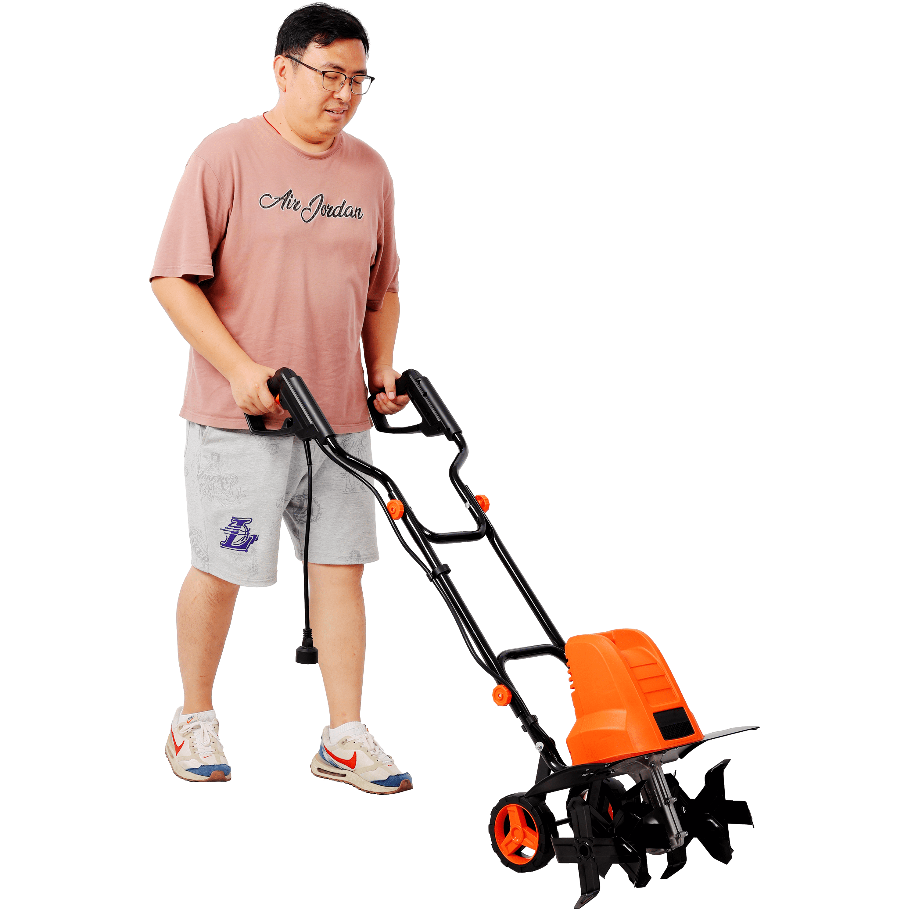 13.5AMP Electric Tiller,120V/60HZ,18-Inch Width 9-Inch Depth Corded Powerful Tiller,With 24 Steel Tines,Adjustable Wheels,for Garden Lawn Yard,