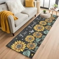 thumbnail image 3 of Sunflowers Rustic Area Rugs 2x6 for Kitchen Runner Rug, Spring Summer Pastoral Flowers Black Non Slip Washable Rug Runner, Low Pile Indoor Floor Carpet Mat Bathroom Rugs for Bedroom, Kids Room, 3 of 9