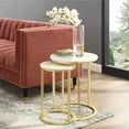 thumbnail image 2 of Posh Living Kero Round Marble Top Nesting End Table in Gold, 2 of 8