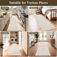 thumbnail image 5 of MeyJey 2'x8' Runner Rug for Hallways, Non Slip Modern Jacquard Textured Rugs Soft Geometric Rug for Entryway Bathroom Laundry Dorm, Beige, 5 of 15