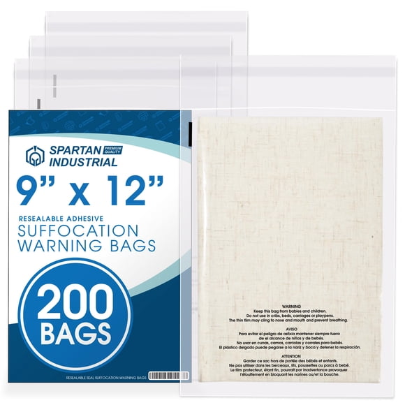 Bolsas de polietileno Spartan Industrial de 9 x 12 cm (200 unidades) autoadhesivas