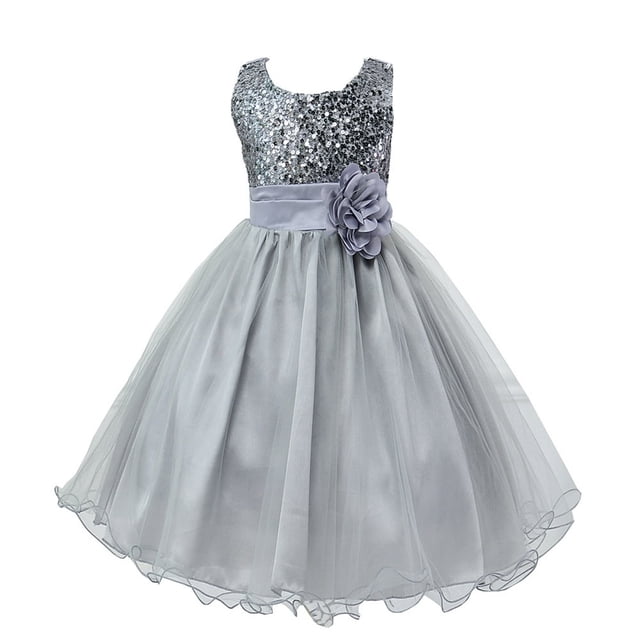 PENGXIANG Fleur Fille Robe Dentelle Solide Bébé Princesse Concours Partie Robes de Demoiselle d'Honneur