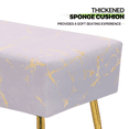 thumbnail image 6 of Magshion Rectangular Tufted Velvet Marbling Pattern Ottoman, Entryway Microfiber Shoe Stool, Bedroom End of Bed Bench, Home Footrest Footstool, Lavender/Gold, 6 of 8