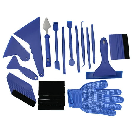

Mizh 21PCS/Set Auto Tinting Film Scraper Squeegee Cutter Window Tint Tool Kit Vinyl Car Film Wrapping Tool Set (Blue)