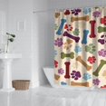 thumbnail image 2 of Paw Prints and Bones Shower Curtain 84"x72" ,Bathroom Decorative Shower Curtains Set with 12 Hooks,Modern Waterproof Washable Shower Curtain, 2 of 6