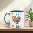 thumbnail image 4 of Peace Love Pride British Shorthair with Rainbow Sunglasses LGBT LGBTQ+ 11oz Accent Two-tone Mug Cat Lover Kitten Owner Gifts Coffee Tea Cup - 01004, 4 of 5