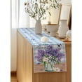 thumbnail image 5 of Table Runner 72 Inches Long for Kitchen Dining, Purple Lavender Dresser Scarf Farmhouse, Dining Table Decorations for Wedding/Parties, Spring Daisy Butterfly Plants Watercolor Blue 14 x 72 In, 5 of 8