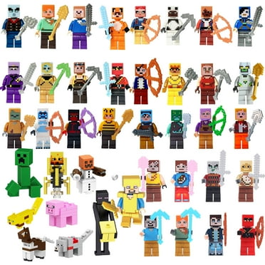 Minecraft minifigures Building Blocks Toys Set, 41Pcs Action Figures Building Kits Best Gift for Boys Kids